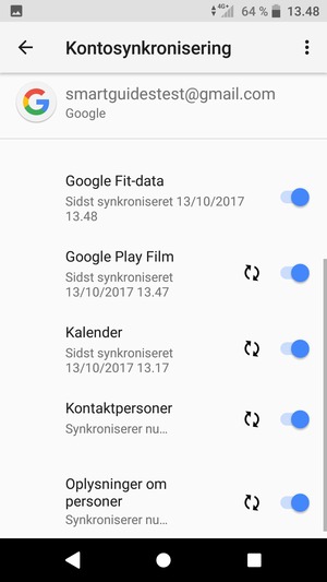 Dine kontakter fra Google vil nu blive synkroniseret med din Xperia