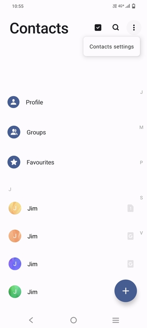 Select Contacts settings