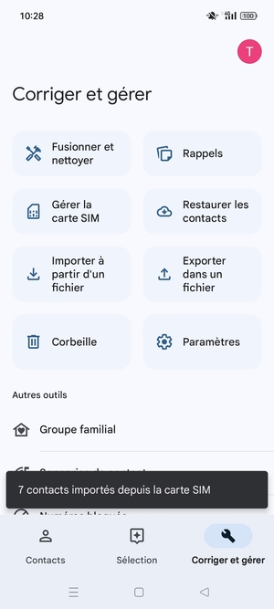 Vos contacts vont être enregistrés sur votre compte Google et dans votre téléphone lors de la prochaine synchronisation de Google.