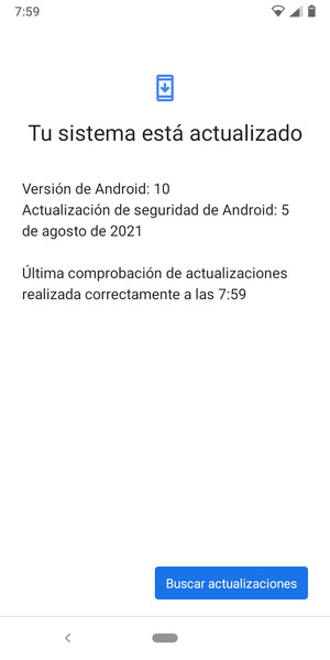 Si su teléfono está actualizado, verá la siguiente pantalla