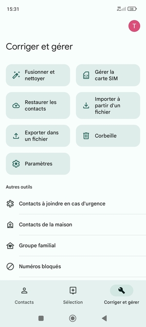 Sélectionnez Gérer la carte SIM