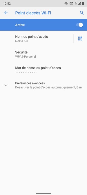 Votre téléphone est maintenant configuré pour être utilisé comme modem