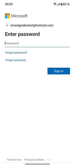 Enter your password and select Sign in