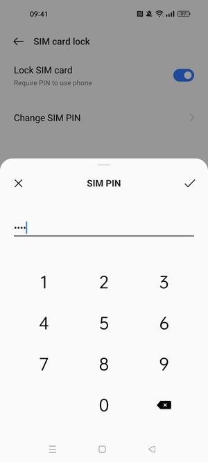 Enter Current SIM PIN and select OK