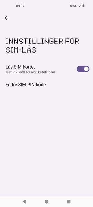 Velg Endre SIM-PIN-kode
