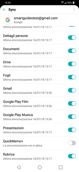 Seleziona il tasto Menu