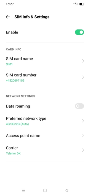 Select Access point name