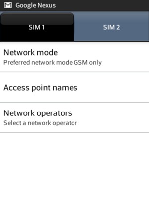 Select the SIM card and select Access point names