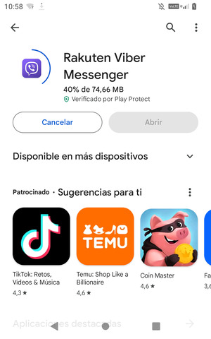 Espere a que finalice la descarga