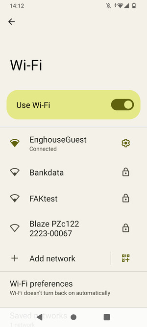 You are now connected to the Wi-Fi network