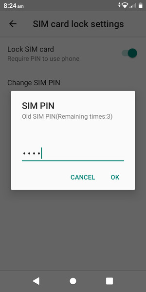 Enter your Old SIM PIN and select OK