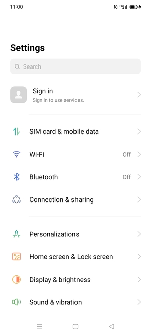 Select SIM card & mobile data