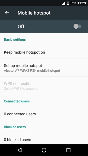 Select Set up mobile hotspot / Set up Wi-Fi hotspot