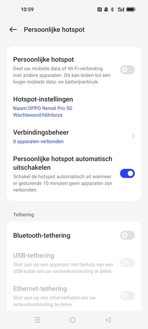 Schakel Persoonlijke hotspot in