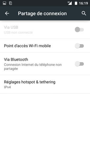 Sélectionnez Point d'accès Wi-Fi mobile