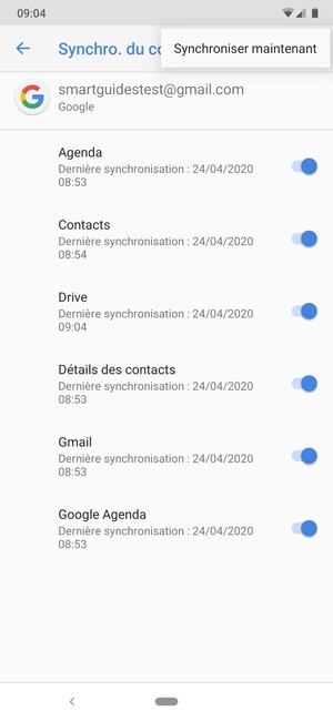 Sélectionnez Synchroniser maintenant