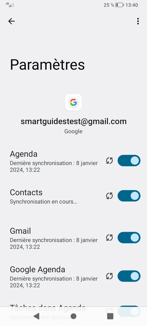 Vos informations seront synchronisées