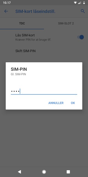 Indtast din Old SIM PIN og vælg OK