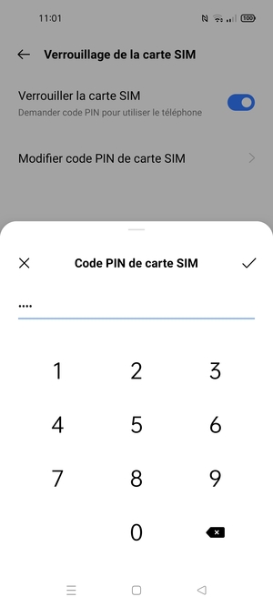 Saisissez votre nouveau code PIN de carte SIM et sélectionnez OK