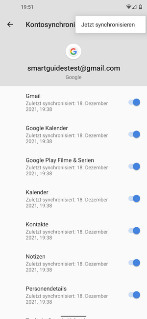 Wählen Sie Jetzt synchronisieren