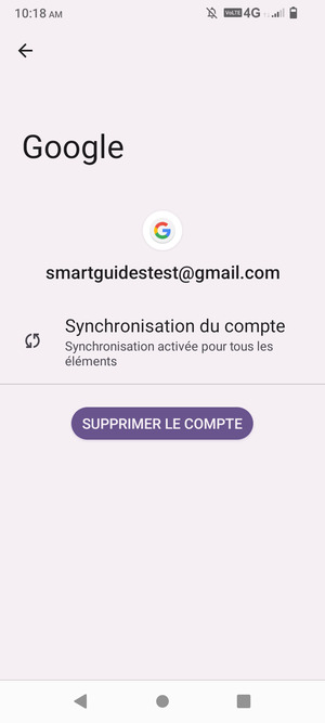 Sélectionnez Synchronisation du compte