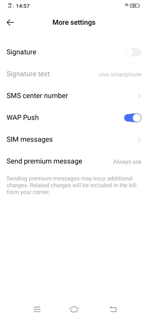Select SMS center number