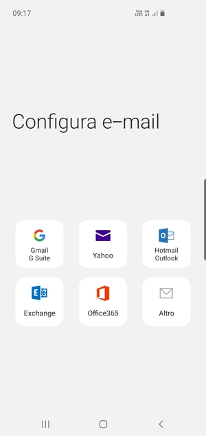 Seleziona Hotmail Outlook