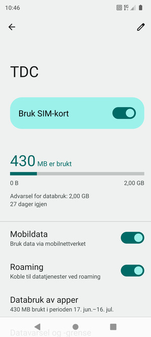 Slå Roaming på eller av