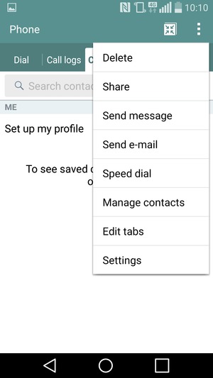 Select the Menu button and select Manage contacts