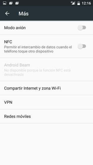 Seleccione Compartir Internet y zona Wi-Fi