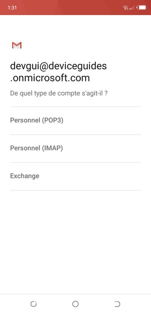 Sélectionnez Exchange