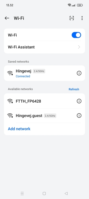 You are now connected to the Wi-Fi network