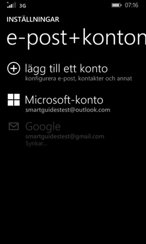 Dina kontakter från Google kommer nu att synkroniseras med din Lumia