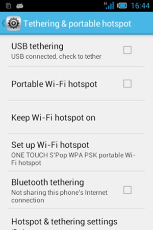 Check the Portable Wi-Fi hotspot checkbox