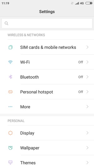 To change network if network problems occur, return to the Settings menu and select SIM cards & mobile networks