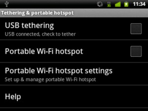 Check the Portable Wi-Fi hotspot checkbox and select Portable Wi-Fi hotspot settings