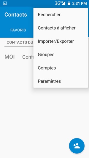 Sélectionnez Importer/Exporter