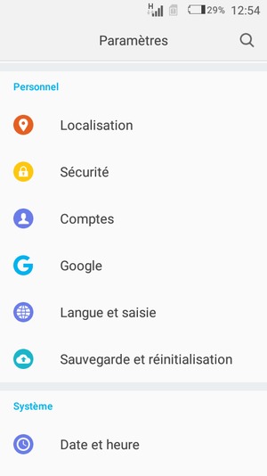 Faites défiler et sélectionnez Sauvegarde et réinitialisation