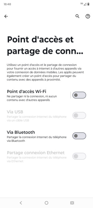 Sélectionnez Point d'accès Wi-Fi