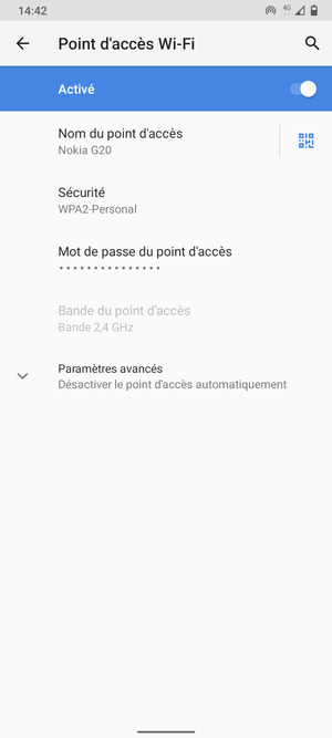 Votre téléphone est maintenant configuré pour être utilisé comme modem