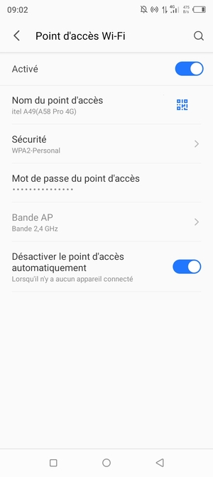 Votre téléphone est maintenant configuré pour être utilisé comme modem