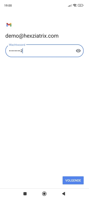 Voer uw wachtwoord in en selecteer VOLGENDE