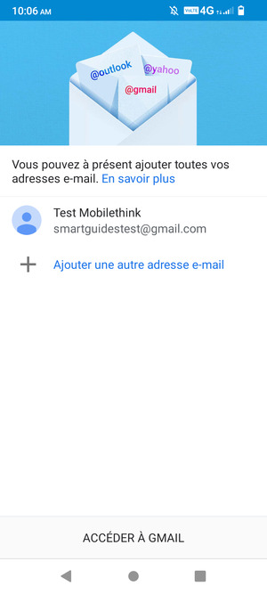 Sélectionnez ACCÉDER  À GMAIL