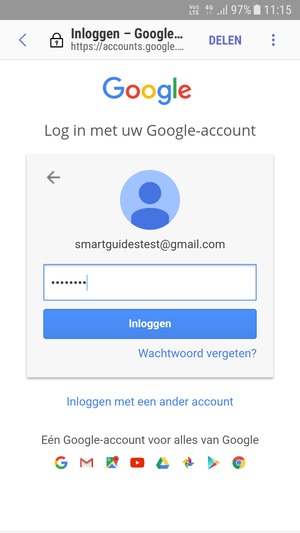 Voer uw Gmail wachtwoord in en selecteer Inloggen