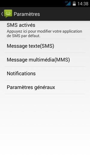 Sélectionnez Message texte(SMS