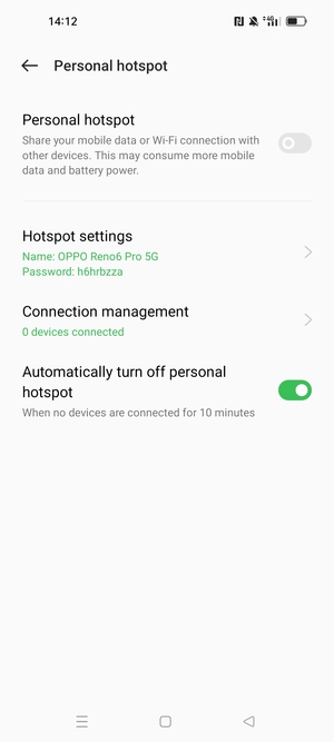 Turn on Personal hotspot