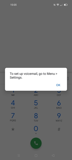 If your voicemail is not set up, select Settings