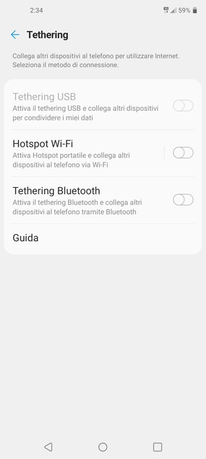 Seleziona Hotspot Wi-Fi