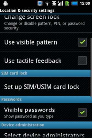 To change the PIN for the SIM card, return to the Location & security menu and select Set up SIM/USIM card lock