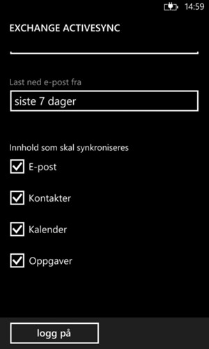 Velg logg på